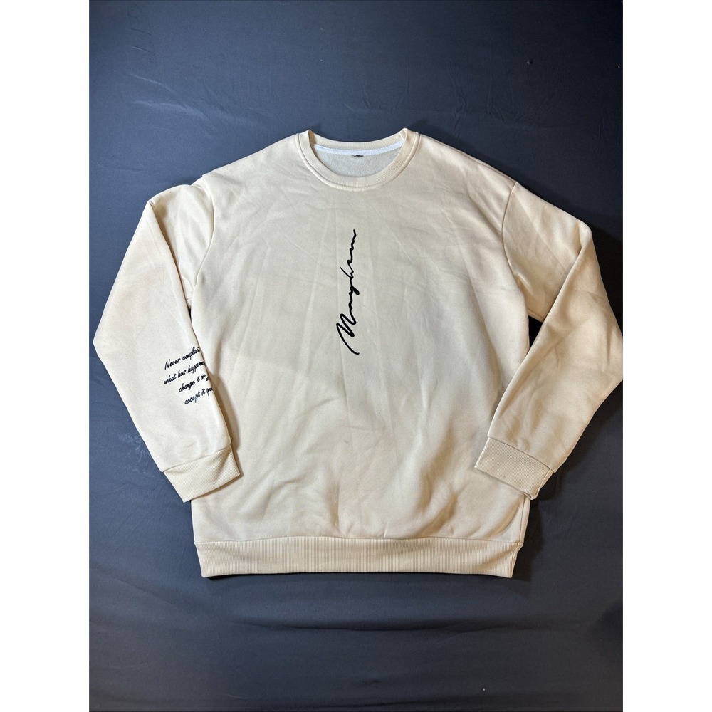 relaxed-fit cream crewneck sweatshirt XL